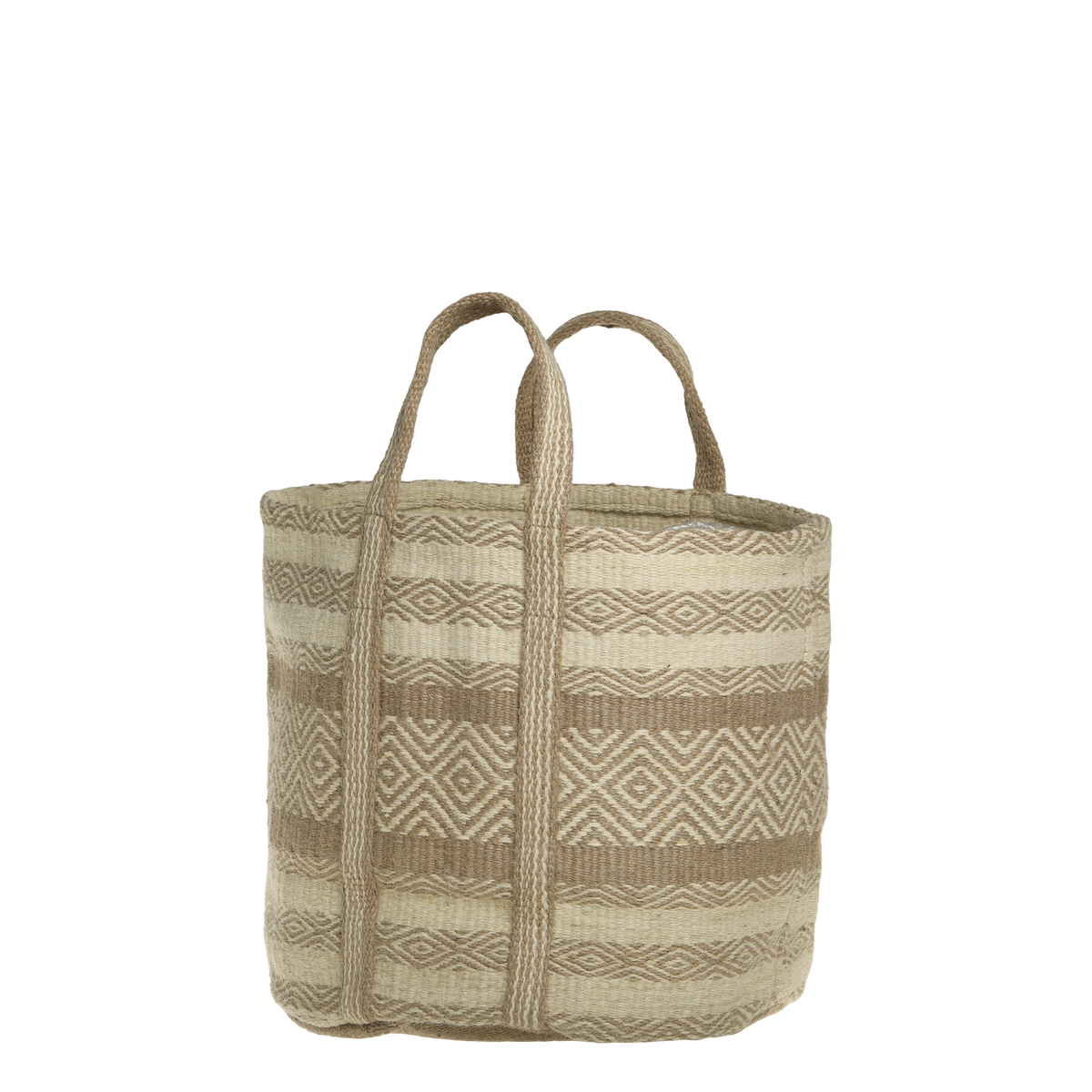 Basket Bag w. handles H40/L40/W40 cm nature