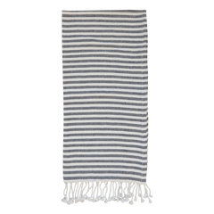 Hammam Bath Sheet w. stripes Éternel L180/W90 cm black