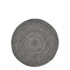 Rug w. pattern D110 cm nature and black