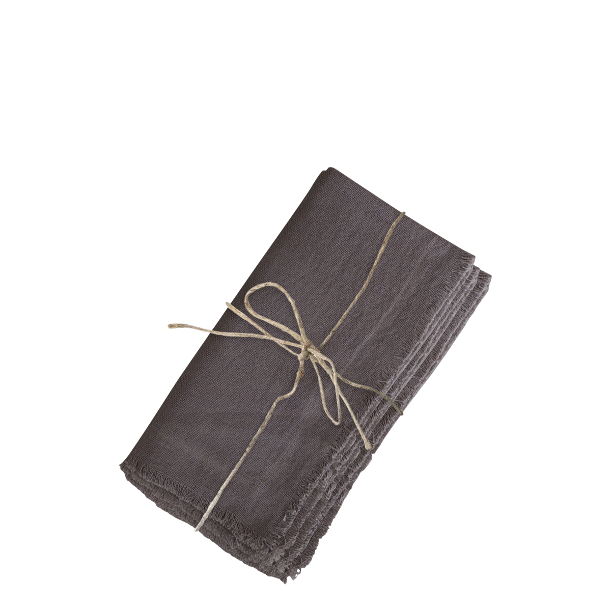 Cloth Napkin w. frayed edge set of 4 L40/W40 cm mocca