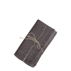 Cloth Napkin w. frayed edge set of 4 L40/W40 cm mocca