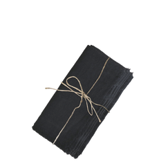 Cloth Napkin w. frayed edge set of 4 L40/W40 cm black