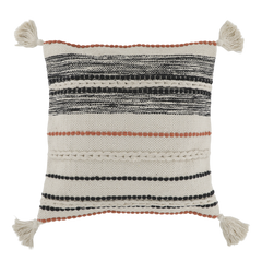 Aix Pillowcase w. pattern L50/W50 cm terracotta & black