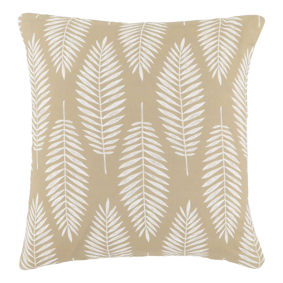 Aix Pillowcase w. tropical leaf pattern L50/W50 cm beige & white