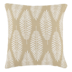 Aix Pillowcase w. tropical leaf pattern L50/W50 cm beige & white