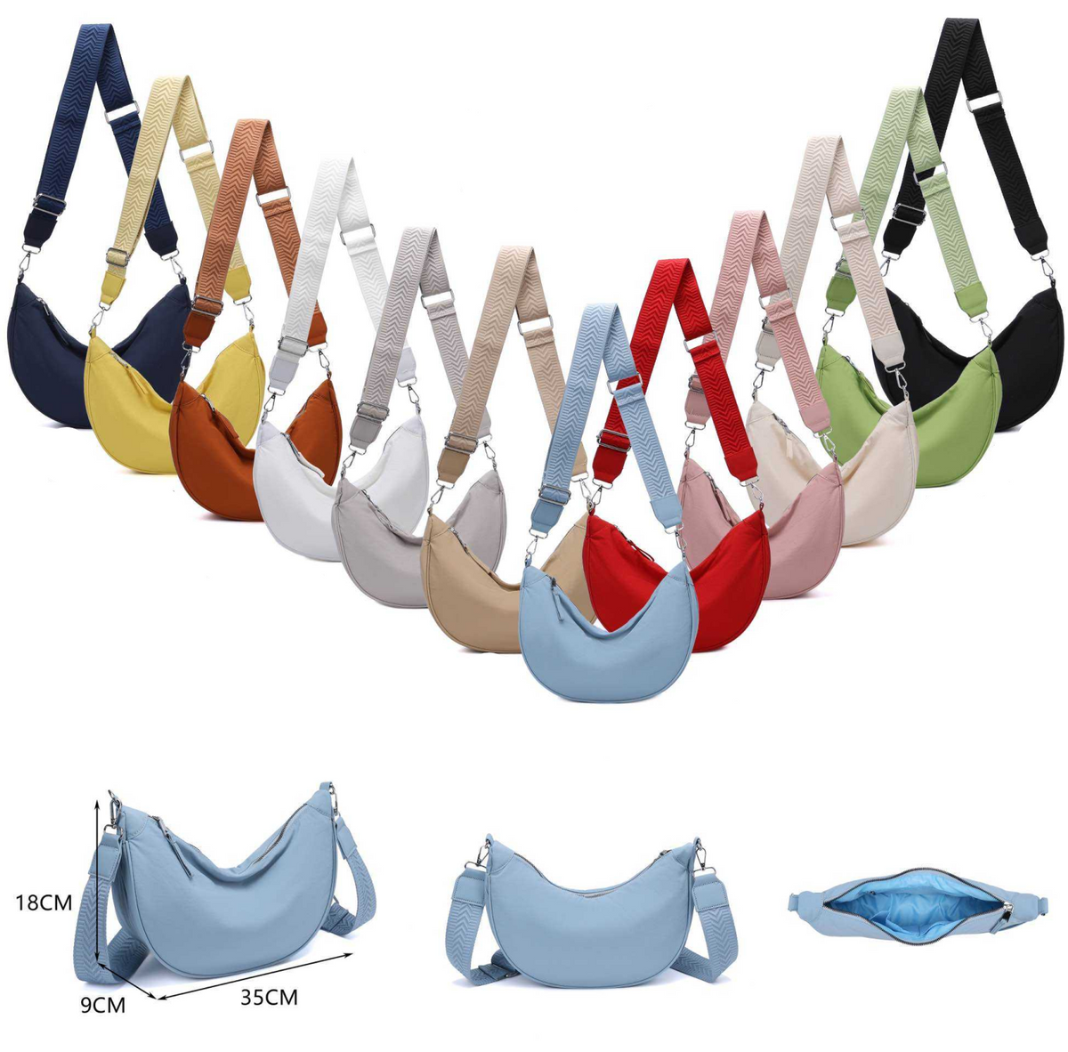 Nylon slouchy taske 35x9x18cm - ITFEB25