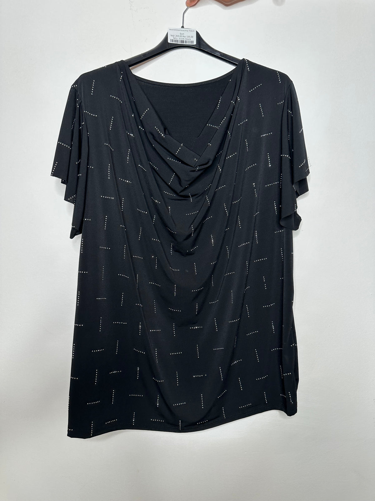 Bluse med drapering og bling - ITJULI25