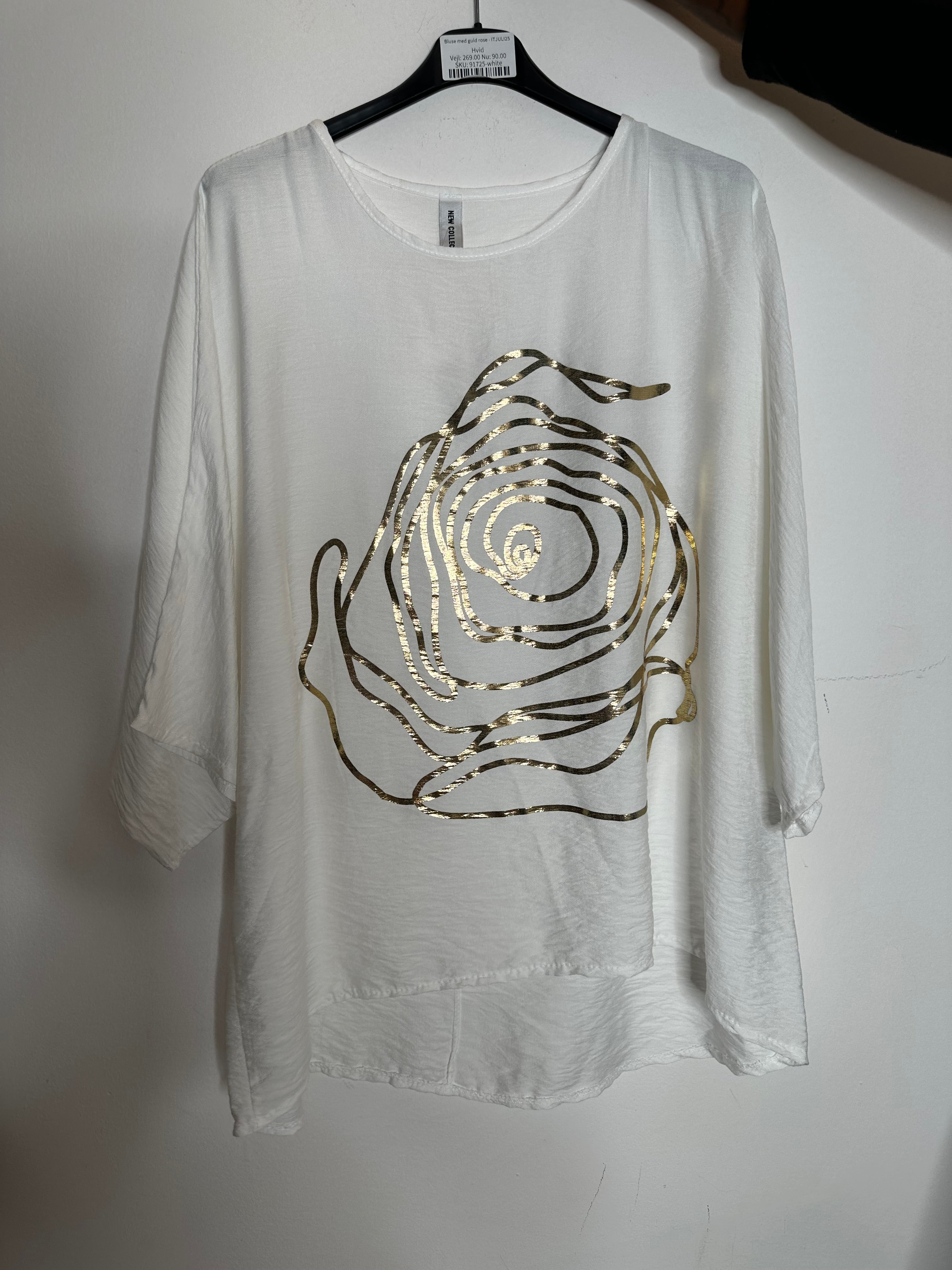 Bluse med guld rose - ITJULI25