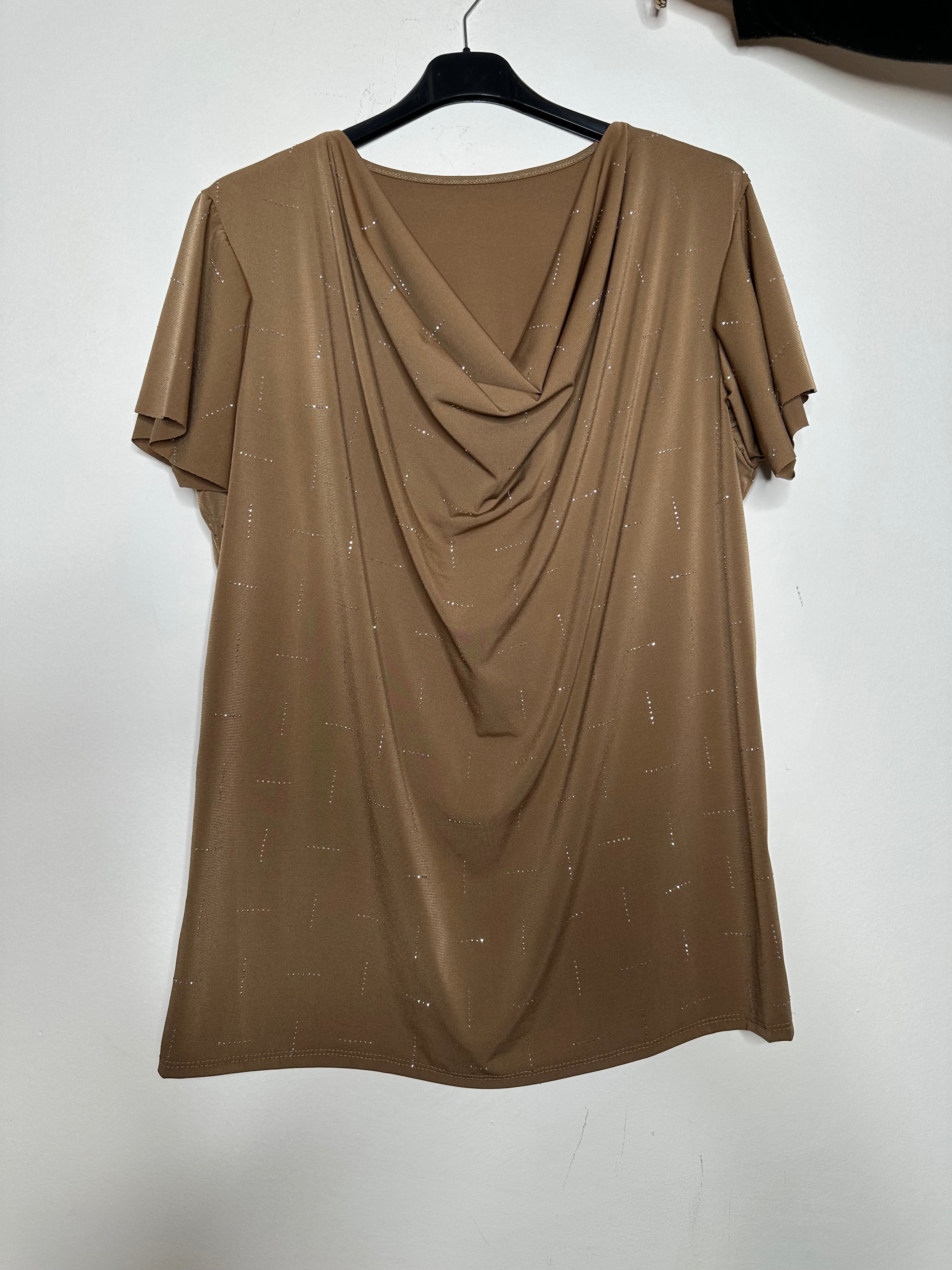 Bluse med drapering og bling - ITJULI25
