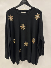 Strikebluse Pallietblomster