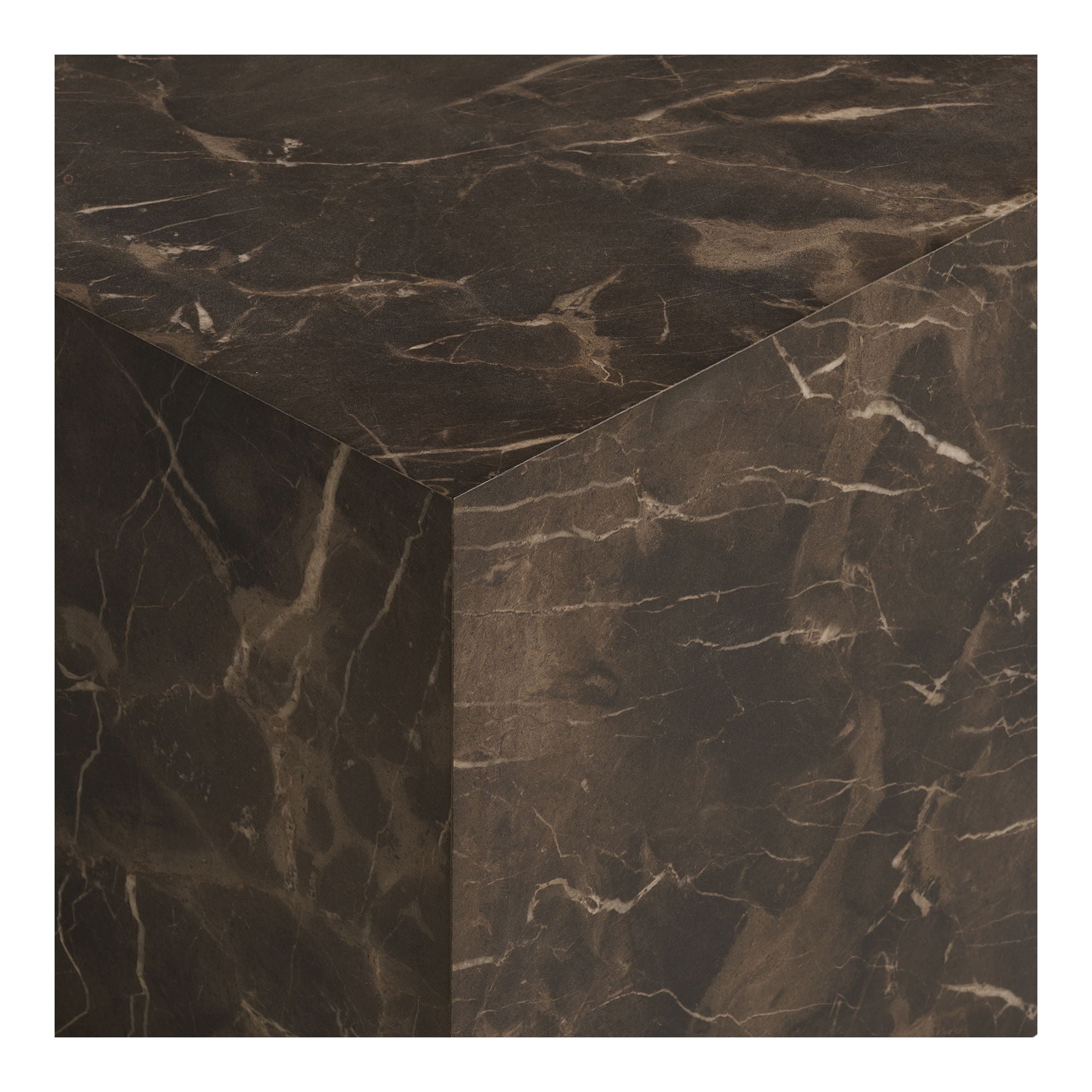 Prague Sofabord marmor look brun 60x80x40cm