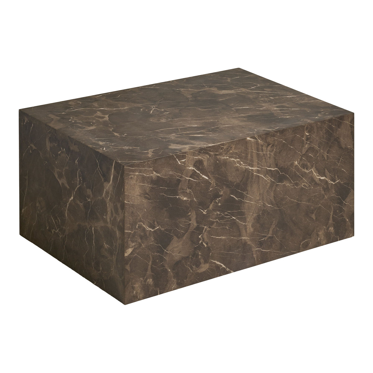 Prague Sofabord marmor look brun 60x80x40cm