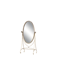 Table Mirror on foot H51.5/L22/W17 cm antique brass