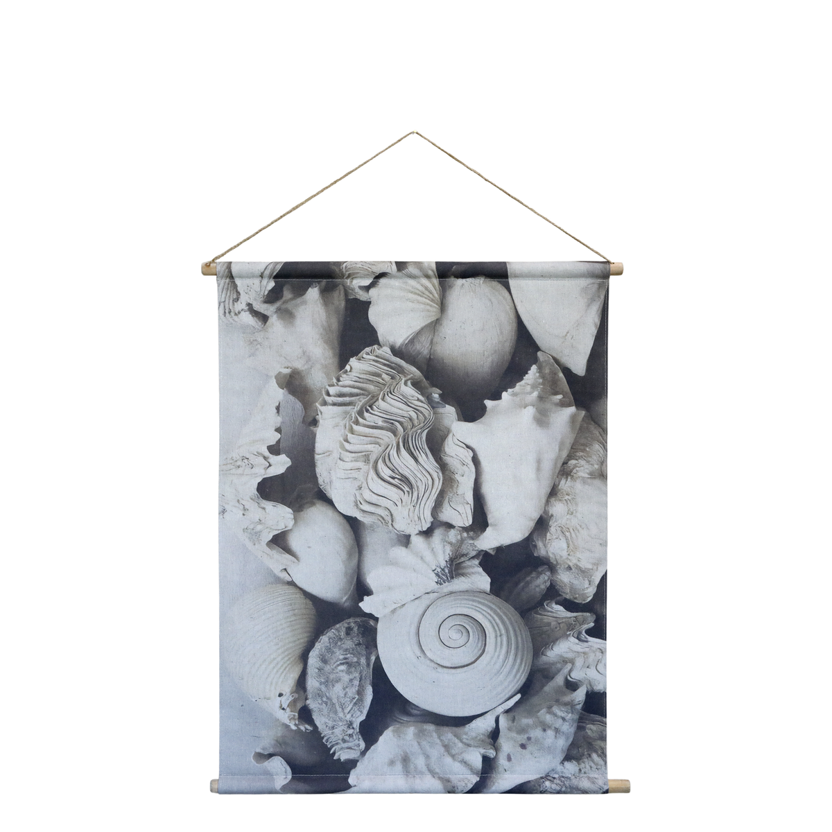 Canvas for hanging w. shells H97/L76/W2 cm