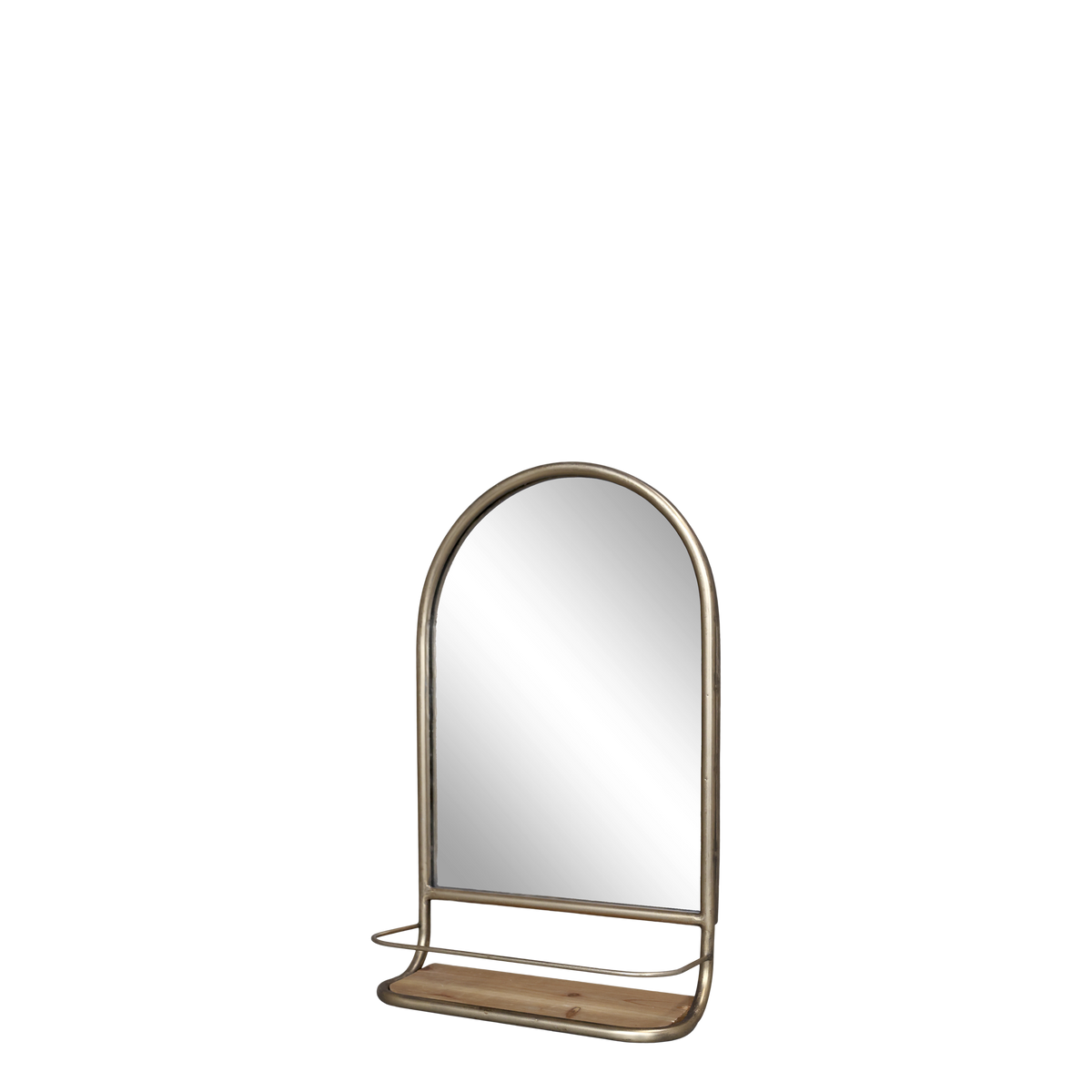 Mirror w. shelf H56/L33.5/W13 cm antique brass