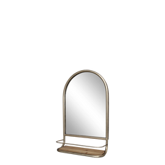 Mirror w. shelf H56/L33.5/W13 cm antique brass