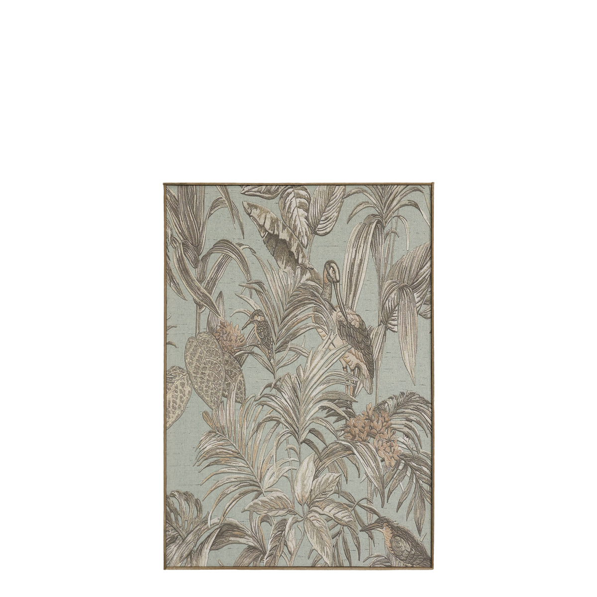 Picture w. bird & leaf motive H77/L53/W2 cm opal