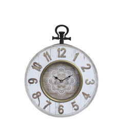 Wall Clock H50/L40/W6.5 cm antique cream