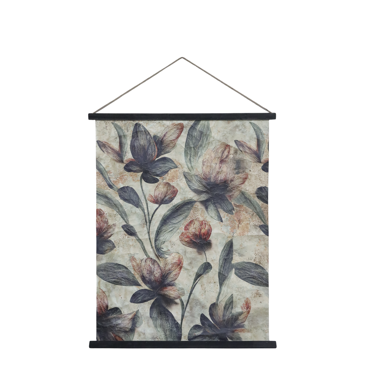 Canvas for hanging w. flowers H97/L76 cm nature