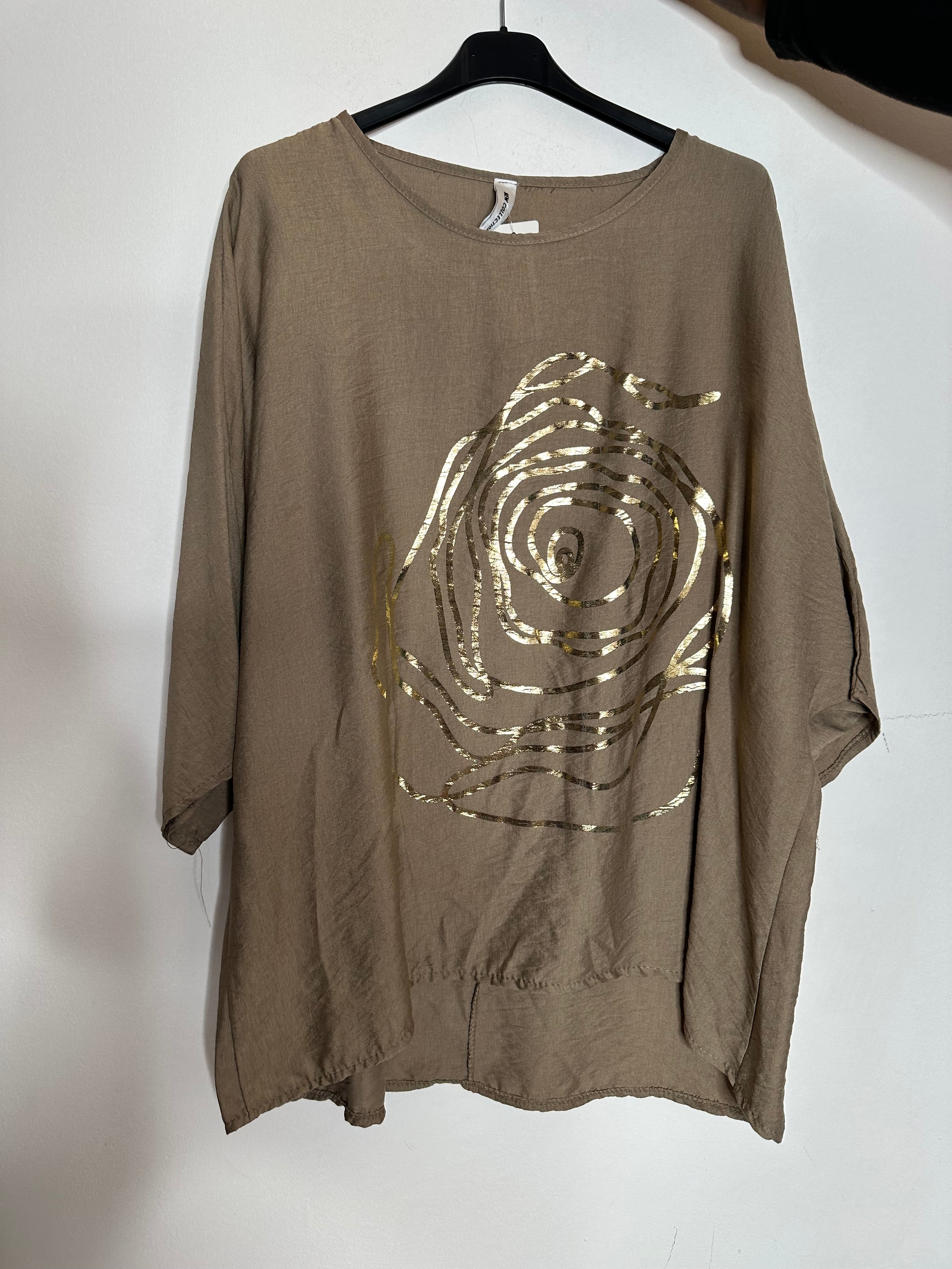 Bluse med guld rose - ITJULI25