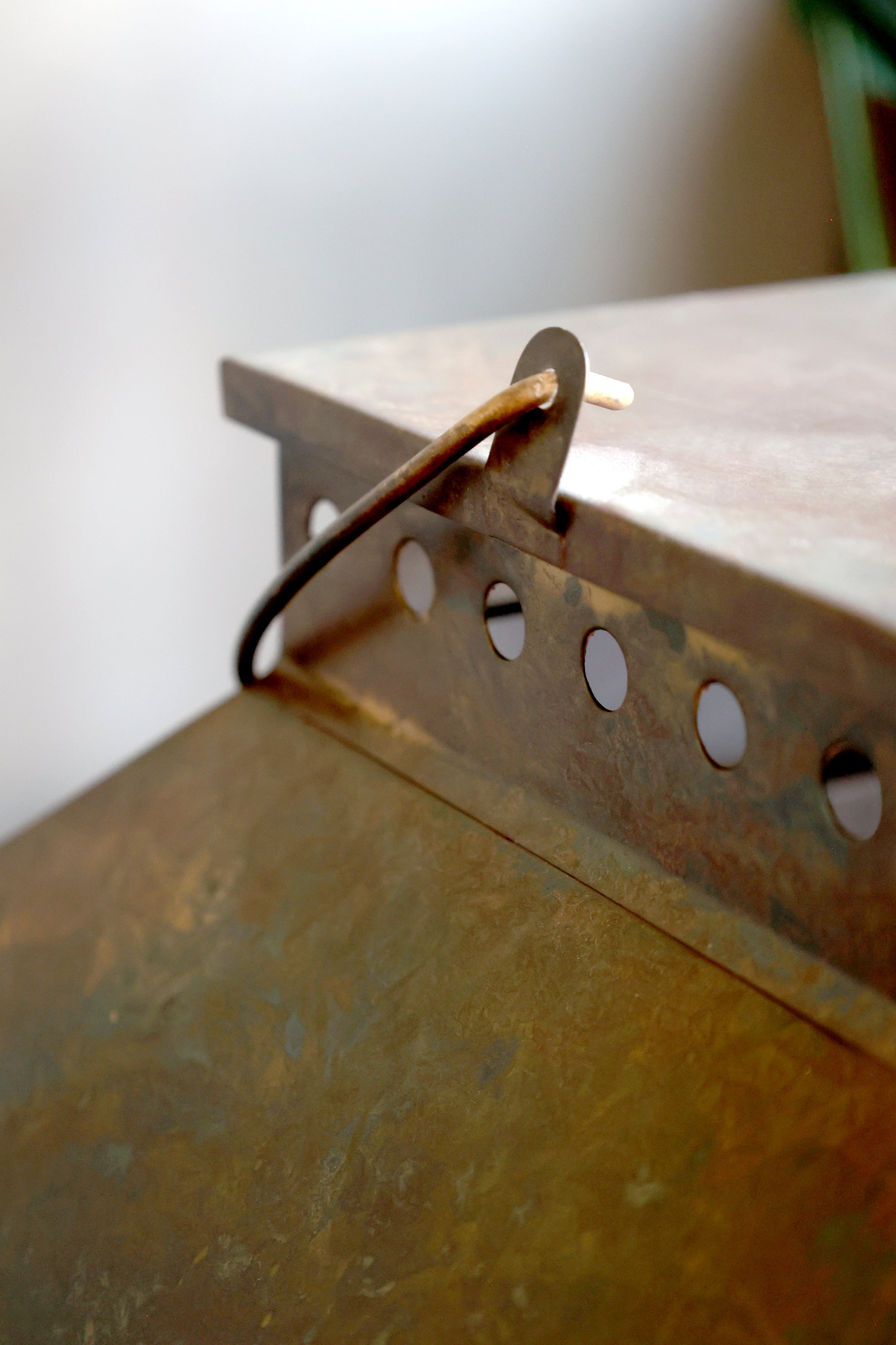 Lanterne m. mønster, H63/L34/B34 cm antique messing