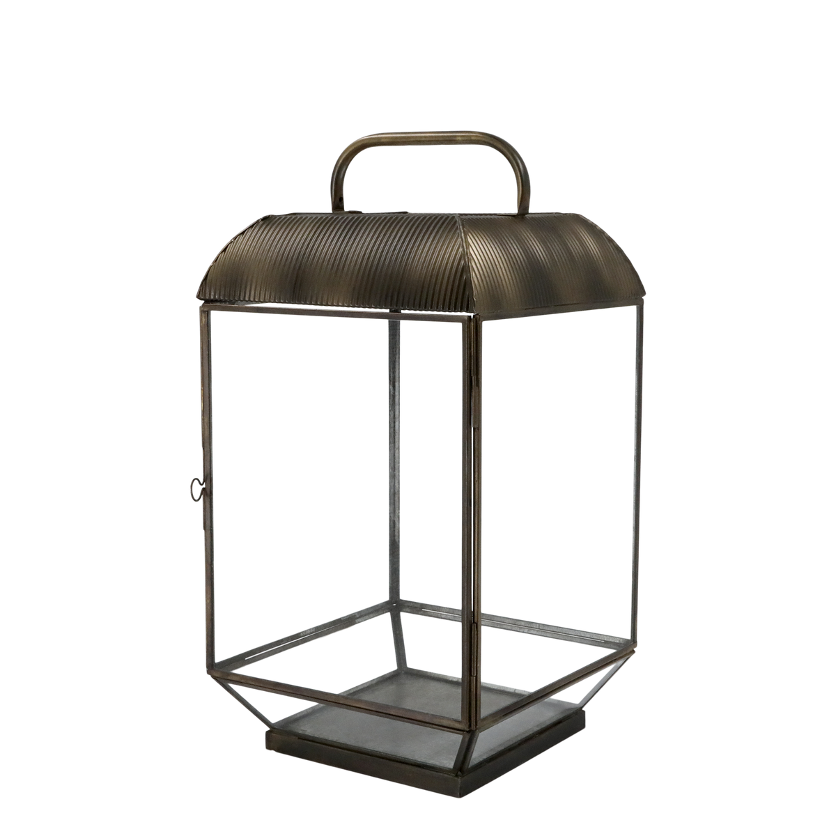 Lantern w. pattern H55/L30/W30 cm antique brass