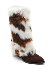 Cowboystøvler med pels fold