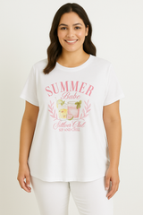 T-Shirt med summer vibes print - ITMAJ25
