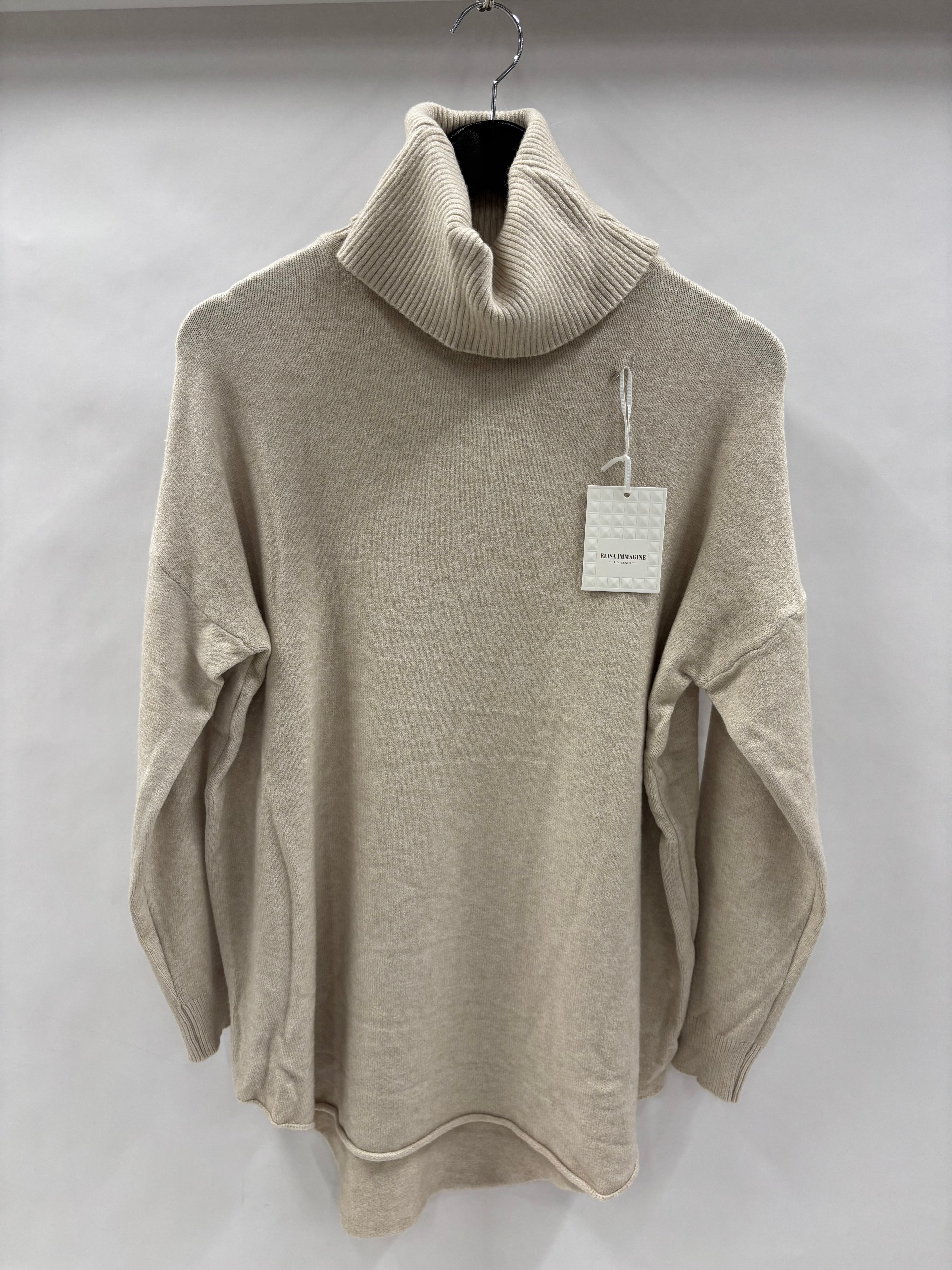 Strikbluse Rullekrave