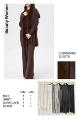 Tredelt striksæt med imiteret pels