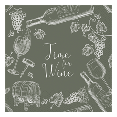 Napkin Time for Wine L16/W16 cm verte