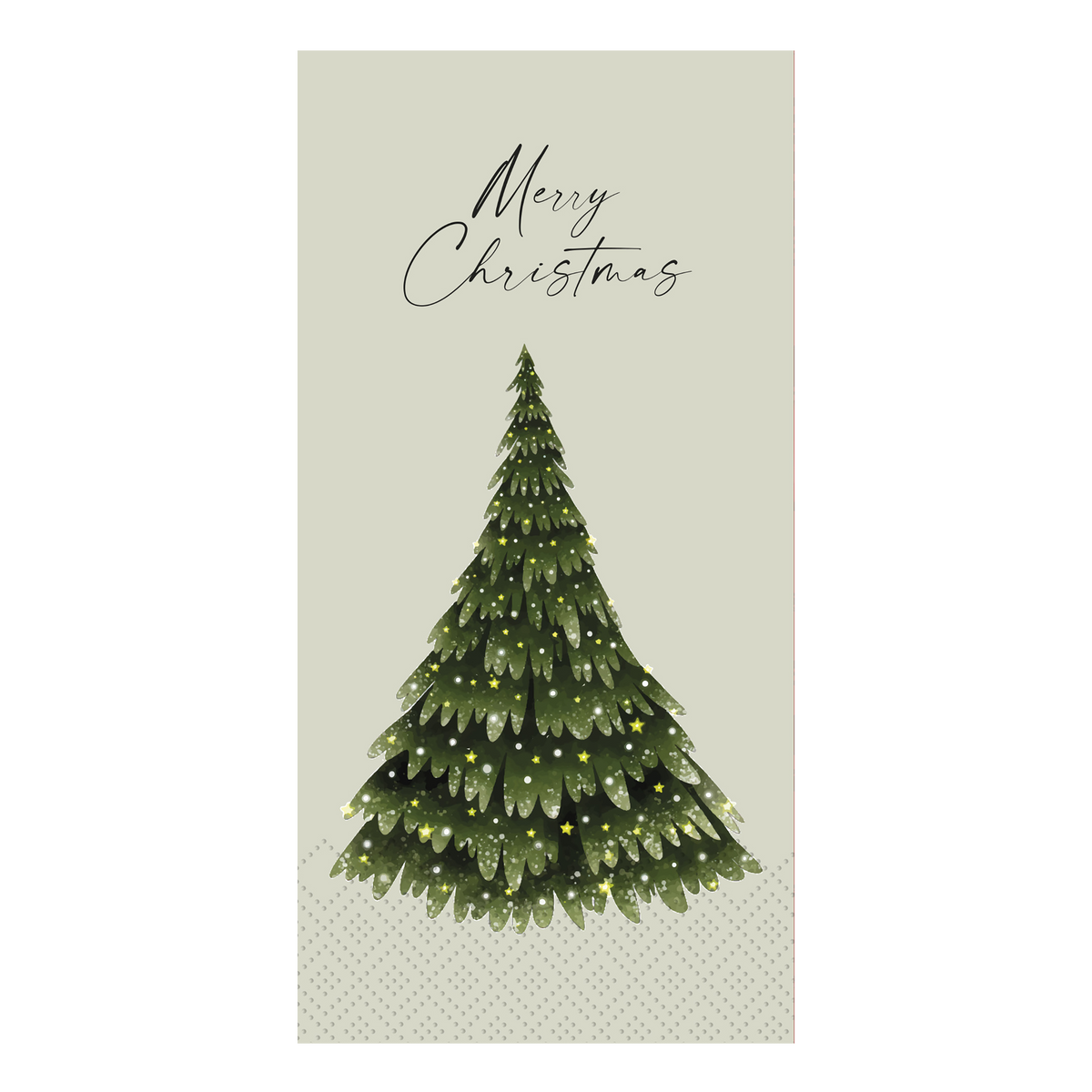 Napkin w. Christmas tree & Merry Christmas L20/W10 cm verte