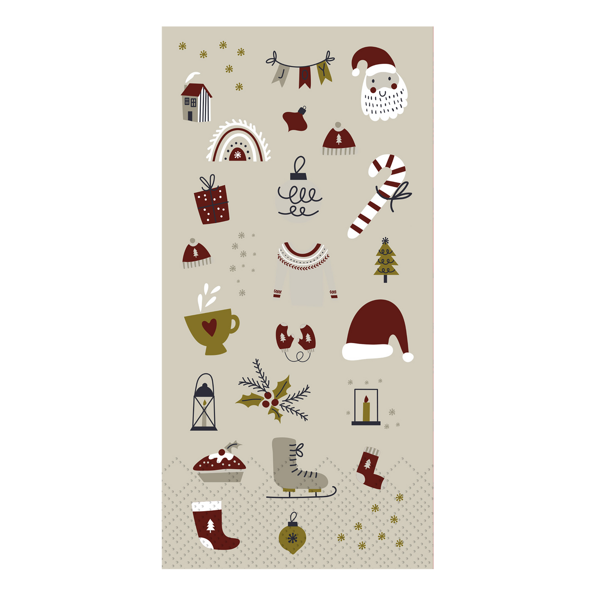 Napkin w. Christmas motifs L20/W10 cm French grey