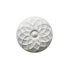 Knob w. flower D5 cm white