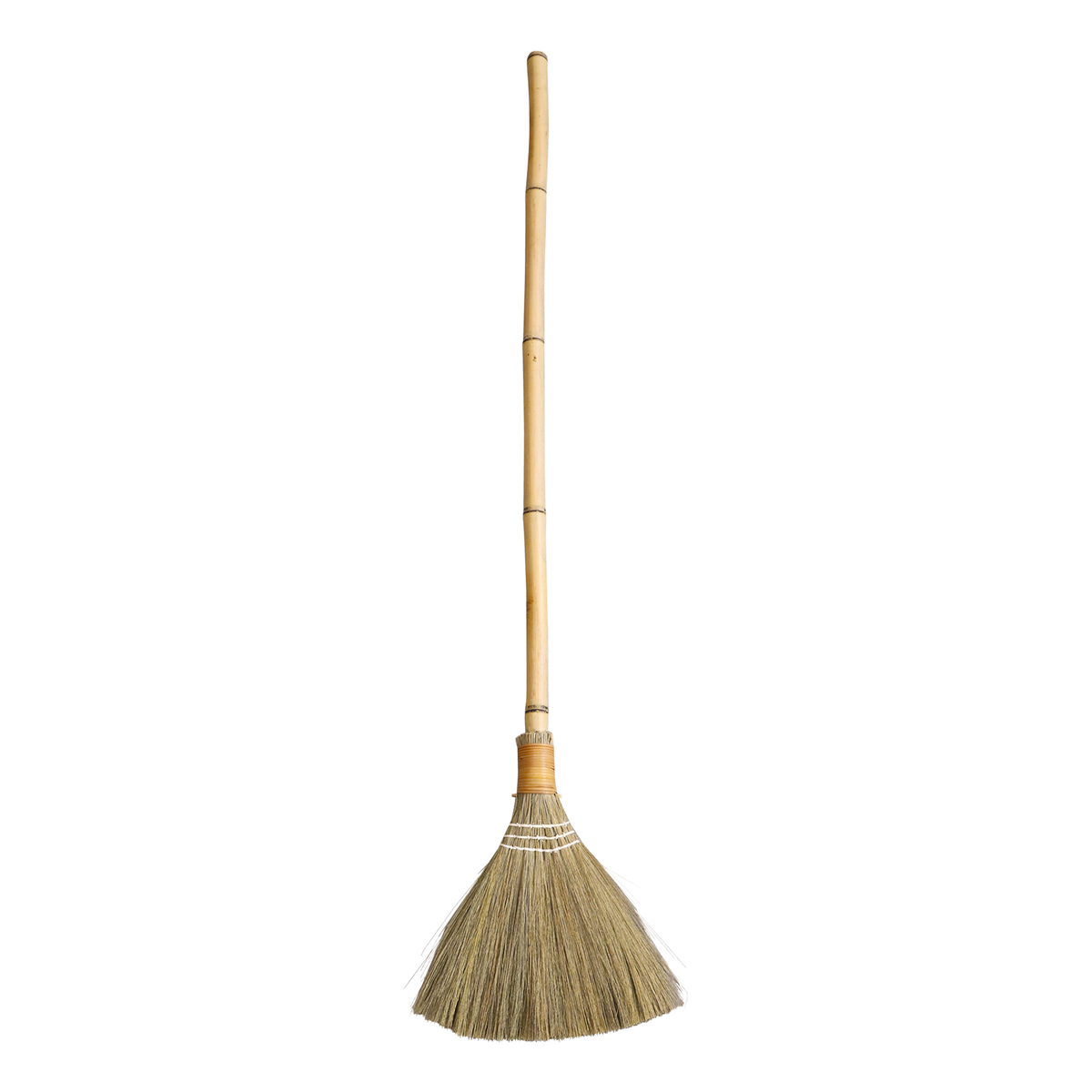 Sweeping broom nat. straw handle bamboo L130/W28 cm nature