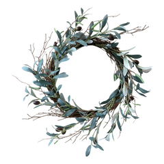 Freur Wreath w. olives D42 cm green