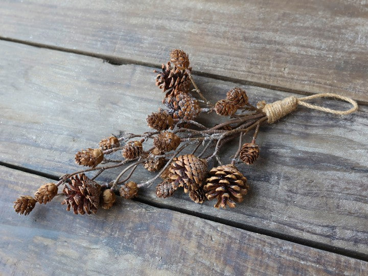 Fleur Branch with cones for hanging, H46 cm natural
