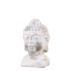 Vittel Buddha w. golden pattern H26/L13.5/W13 cm cream