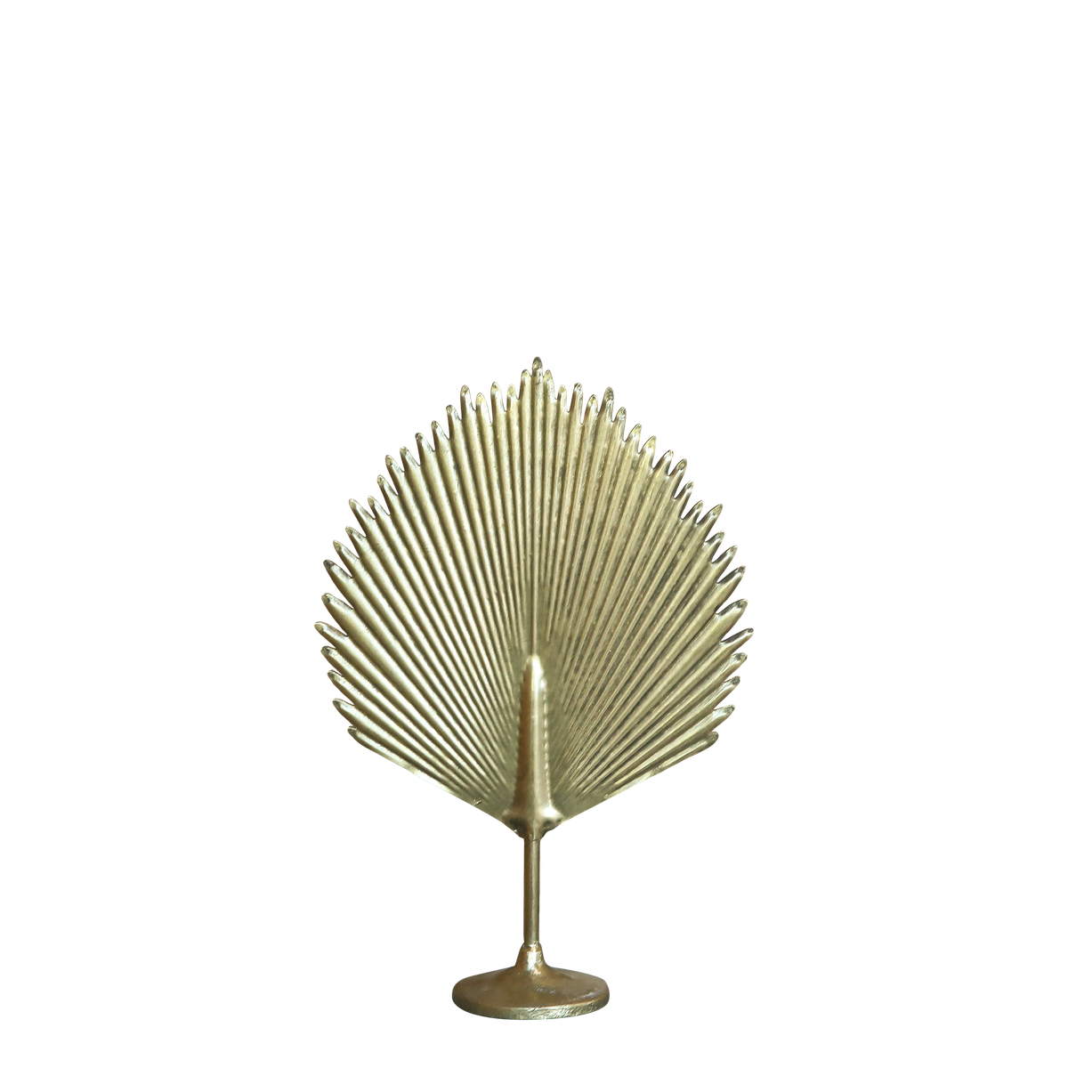 Decor w. leaves H38/L26/W9.5 cm antique brass