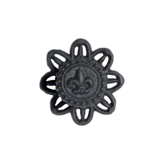 Knob w. French Fleur-de-lis D8 cm antique black