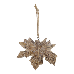 Leaf w. pattern H13/L14/W1.5 cm antique nature