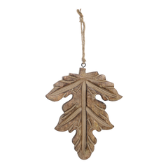 Leaf w. pattern H20/L16.5/W1.5 cm antique nature