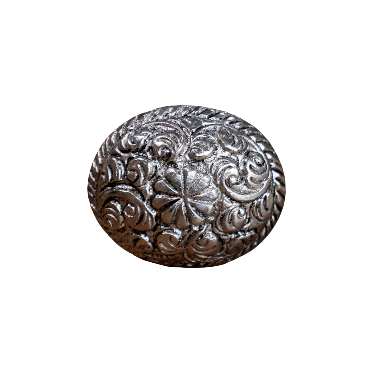 Knob in aluminum H3.5/L3/W1.5 cm antique silver