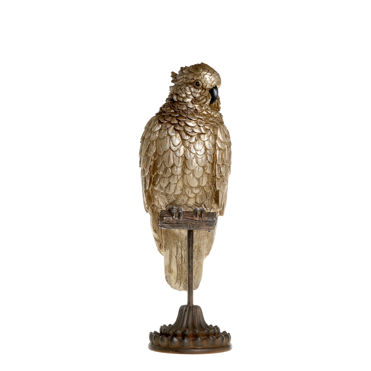 Parrot on foot H37.5/L12/W12.5 cm antique brass