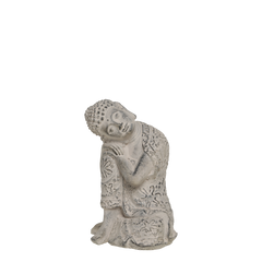 Buddha seated H14/L10/W8.5 cm French grey