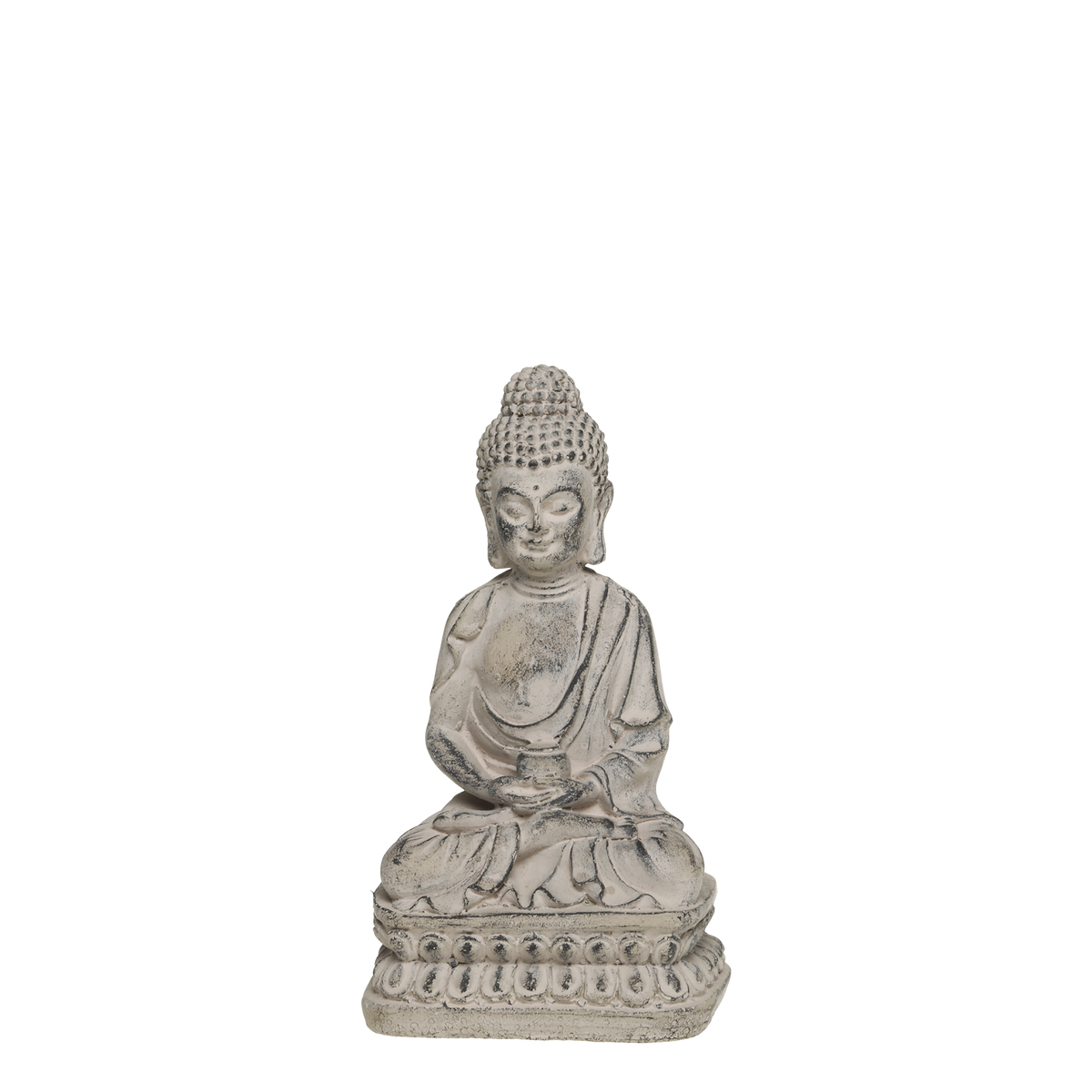 Buddha seated H21/L12.5/W9 cm French grey