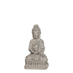 Buddha seated H21/L12.5/W9 cm French grey