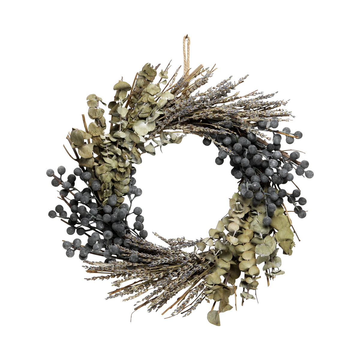 Fleur Wreath w. eucalyptus, lavender & berries D35/W7 cm nature