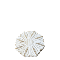 Flower for deco H2.5/D20 cm antique white