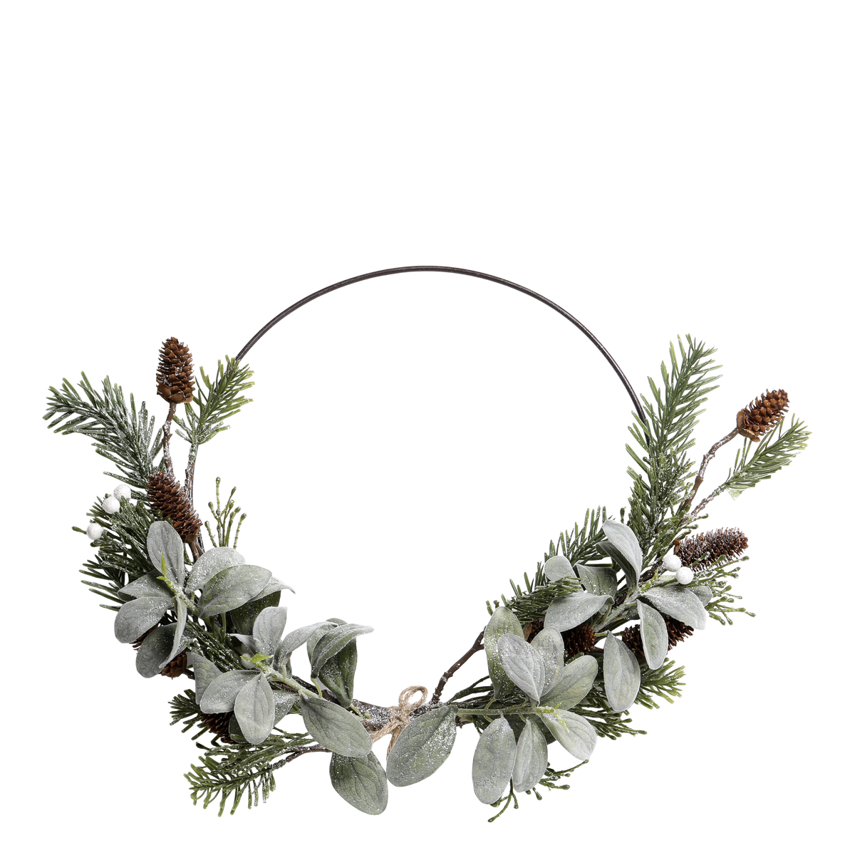 Fleur Wreath w. lamb's ear & berries for hanging D34 cm nature